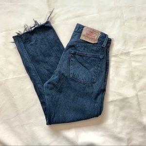 Vintage Levi’s 501 Button Fly  High-Rise Raw Hem
